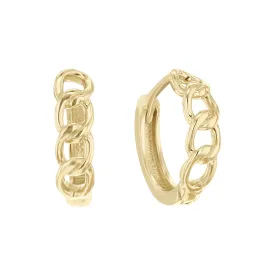 Curb Link Huggie Hoop Earrings