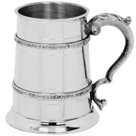 1 Pint* Pewter Beer Mug Tankard with Intricate Celtic Bands