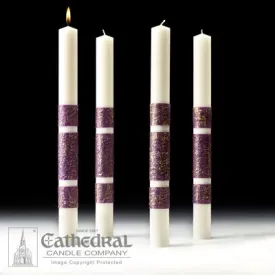 2" X 17" Artisan Wax Advent Candle Set (4 Purple)