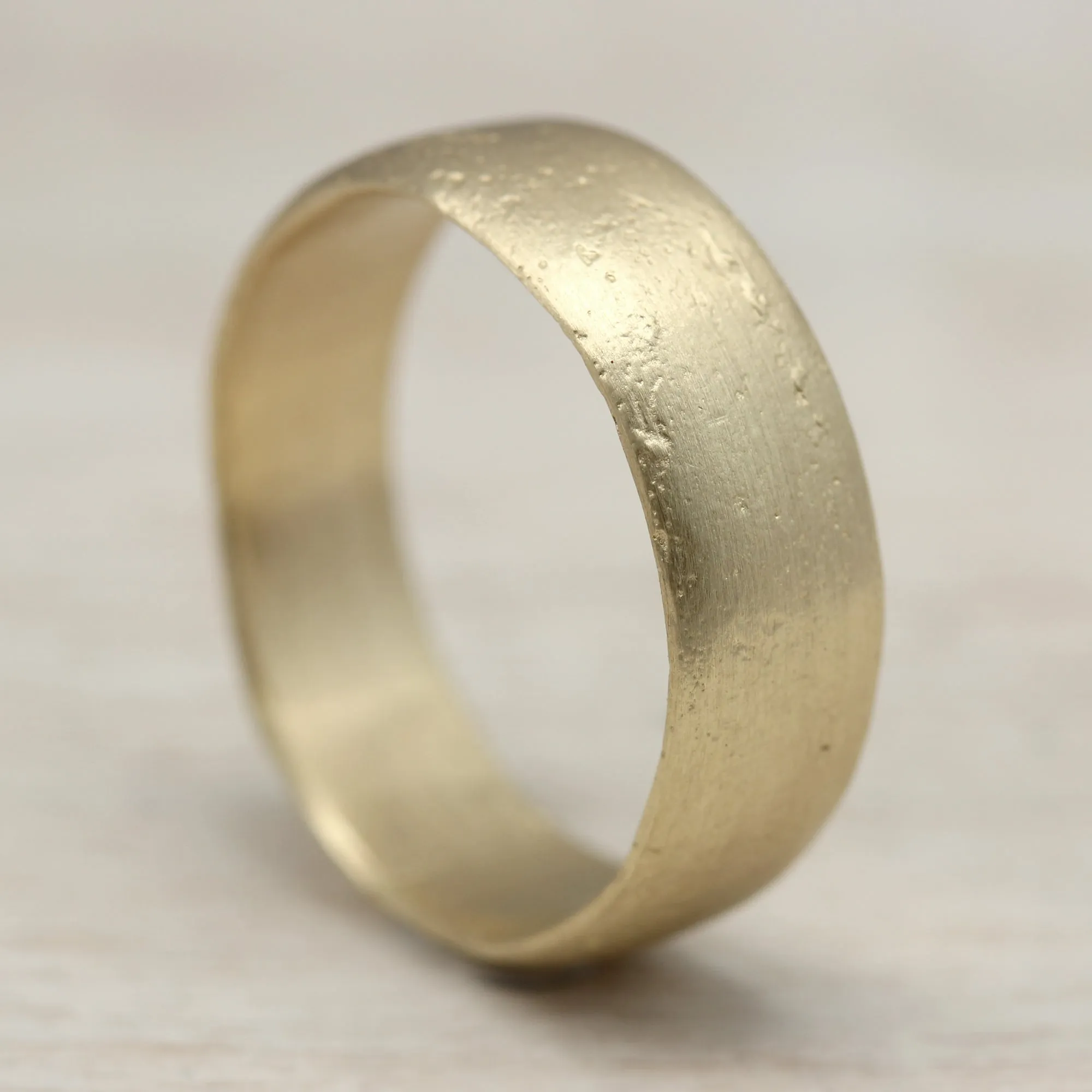 7mm Ancient Rustic Textured Band •