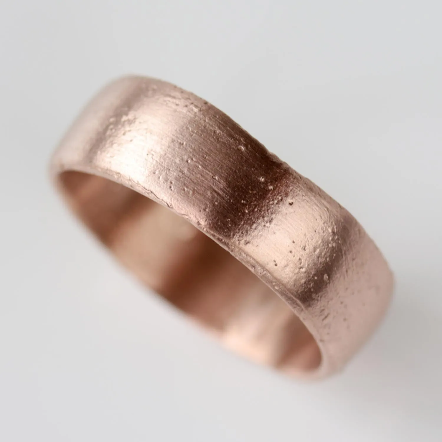 7mm Ancient Rustic Textured Band •