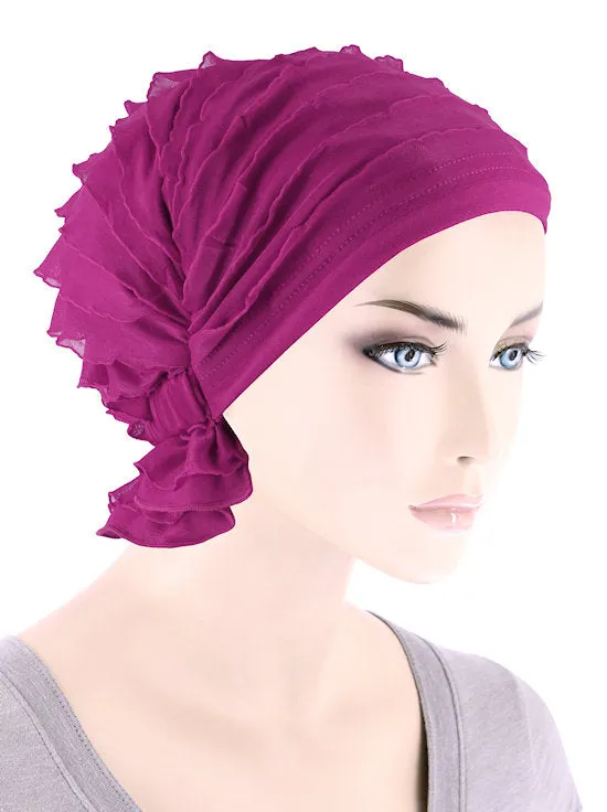 Abbey Cap Ruffle Magenta