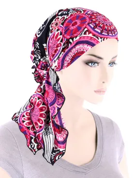 BELLA-776#The Bella Scarf Pink Red Medallion