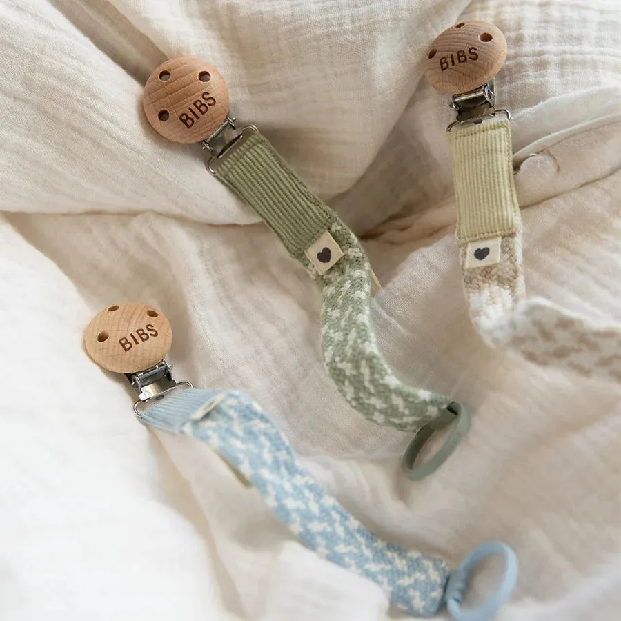 BIBS Pacifier Clip | Baby Blue & Ivory