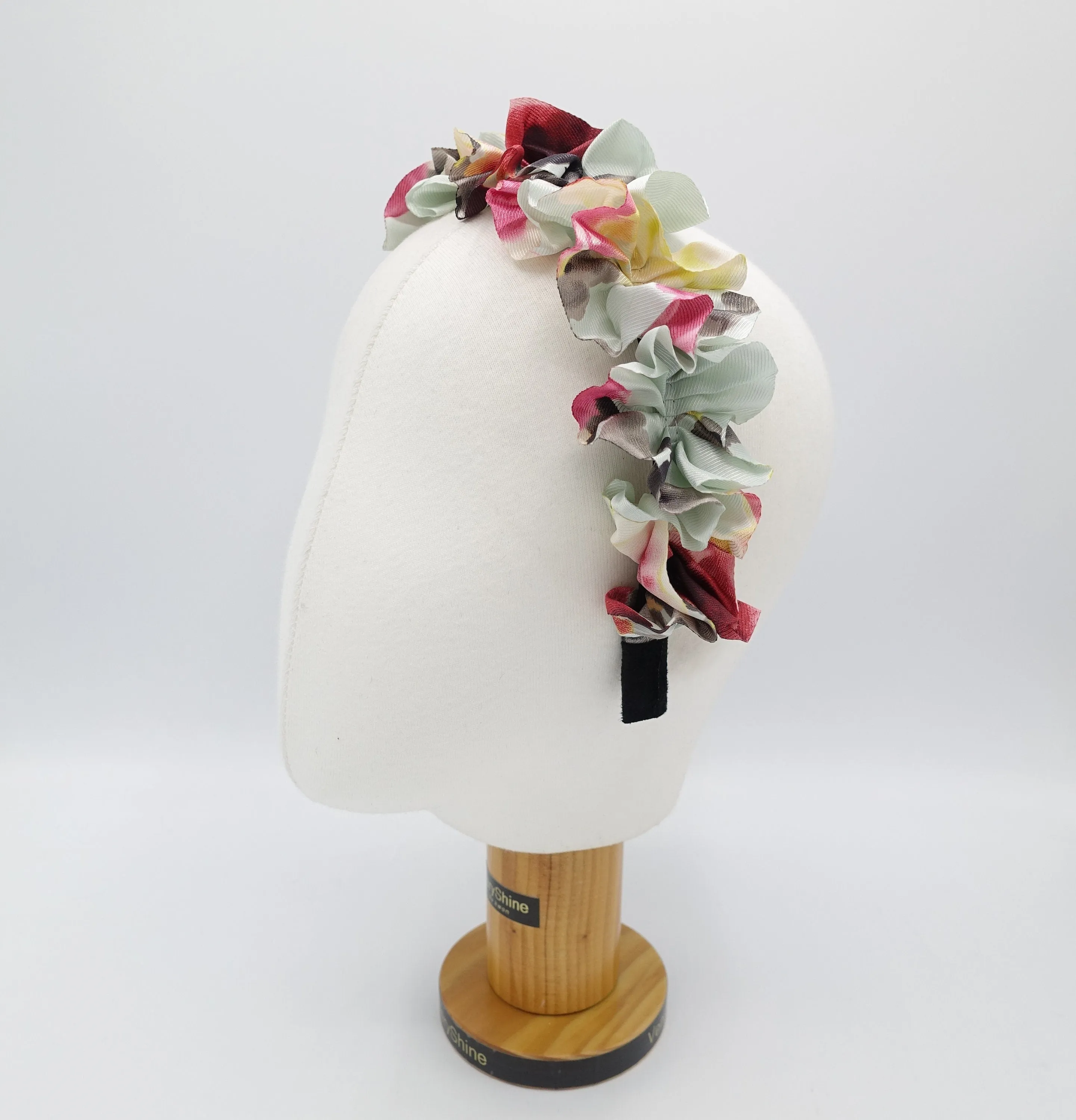 big floral ruffle wave headband