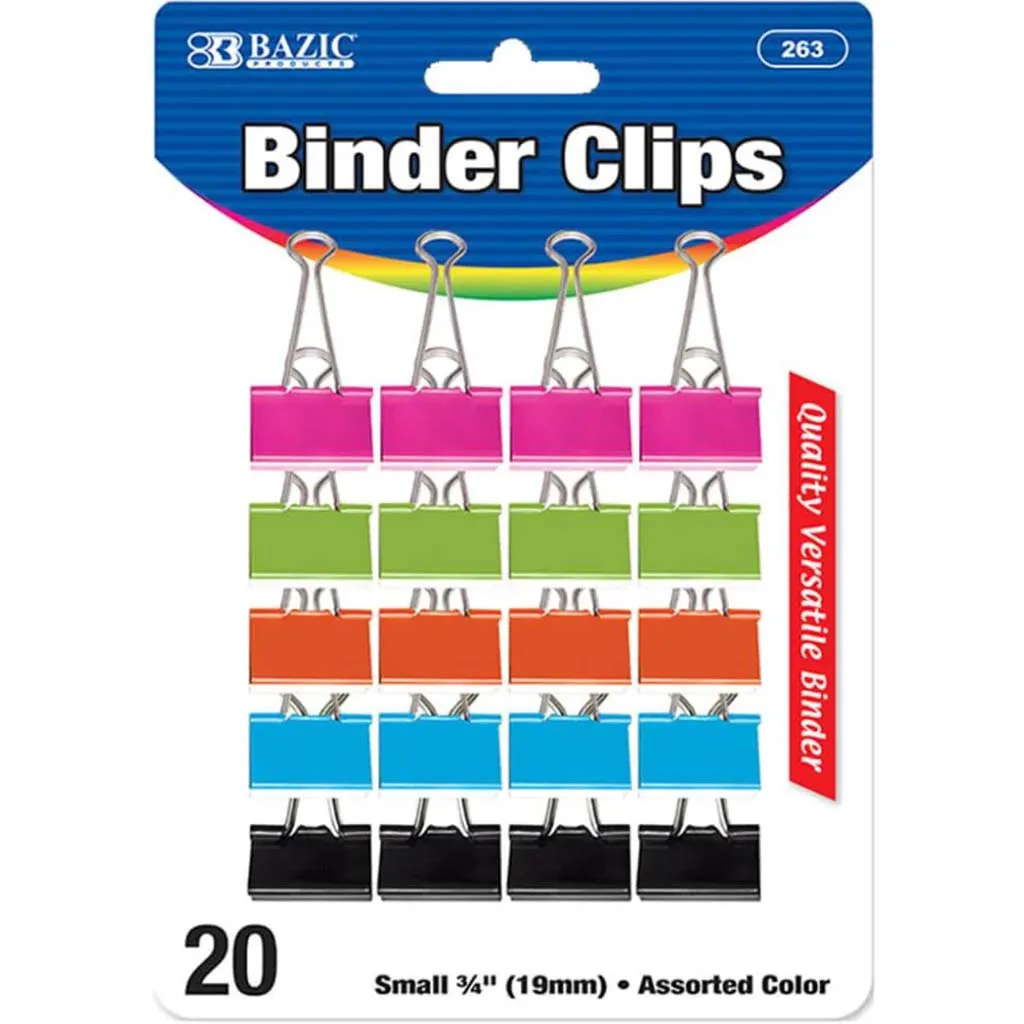 Binder Clips Small Assorted Color 19mm 20pcs