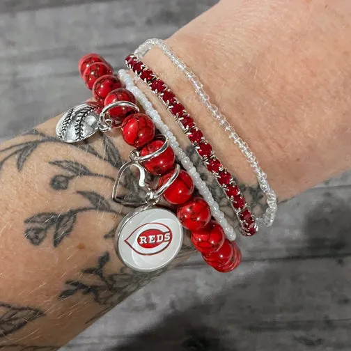 Cincinnati Reds Baseball Bracelet Stack (SET OF 4)