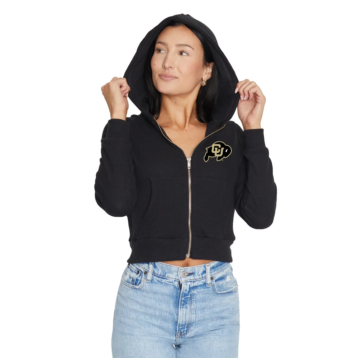 Colorado Boulder Waffle Knit Zip Up Hoodie