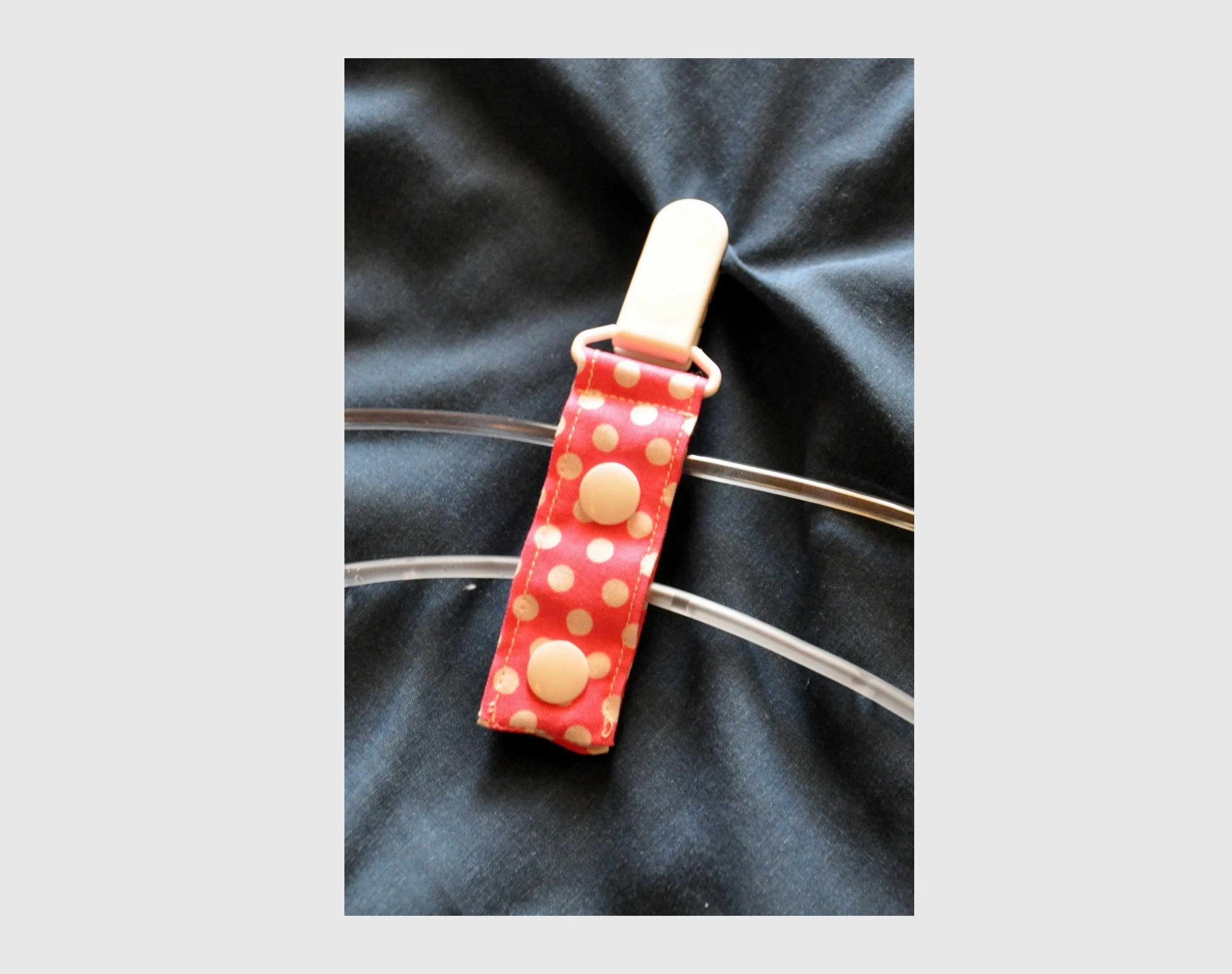 Cord Clip - Pink Dot. Ready to Ship.