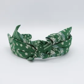 cotton bow knot headband floral wired hairband for women