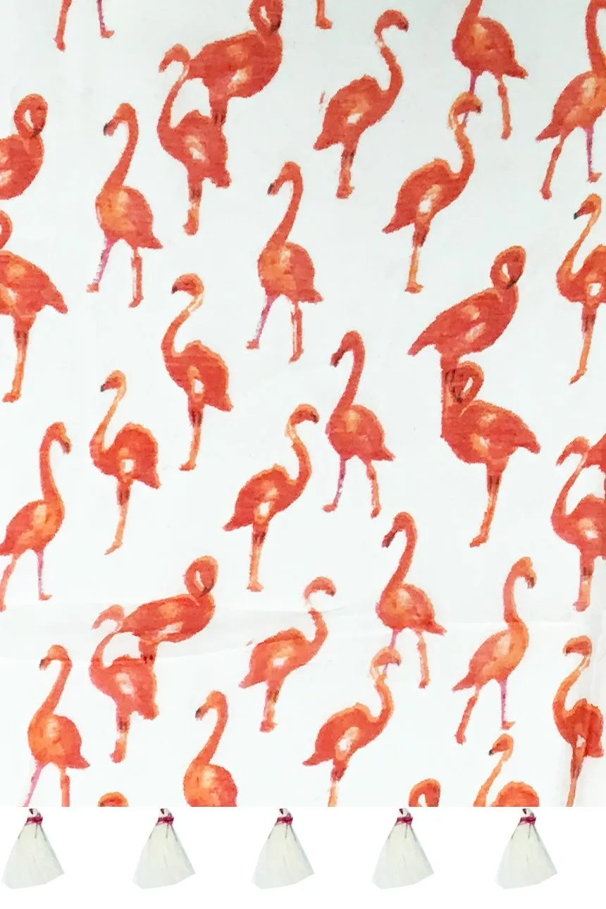 Dancing Flamingos Print Wrap Scarf