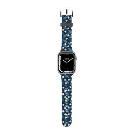 Dark Blue Summer Leafs Apple Watch Band