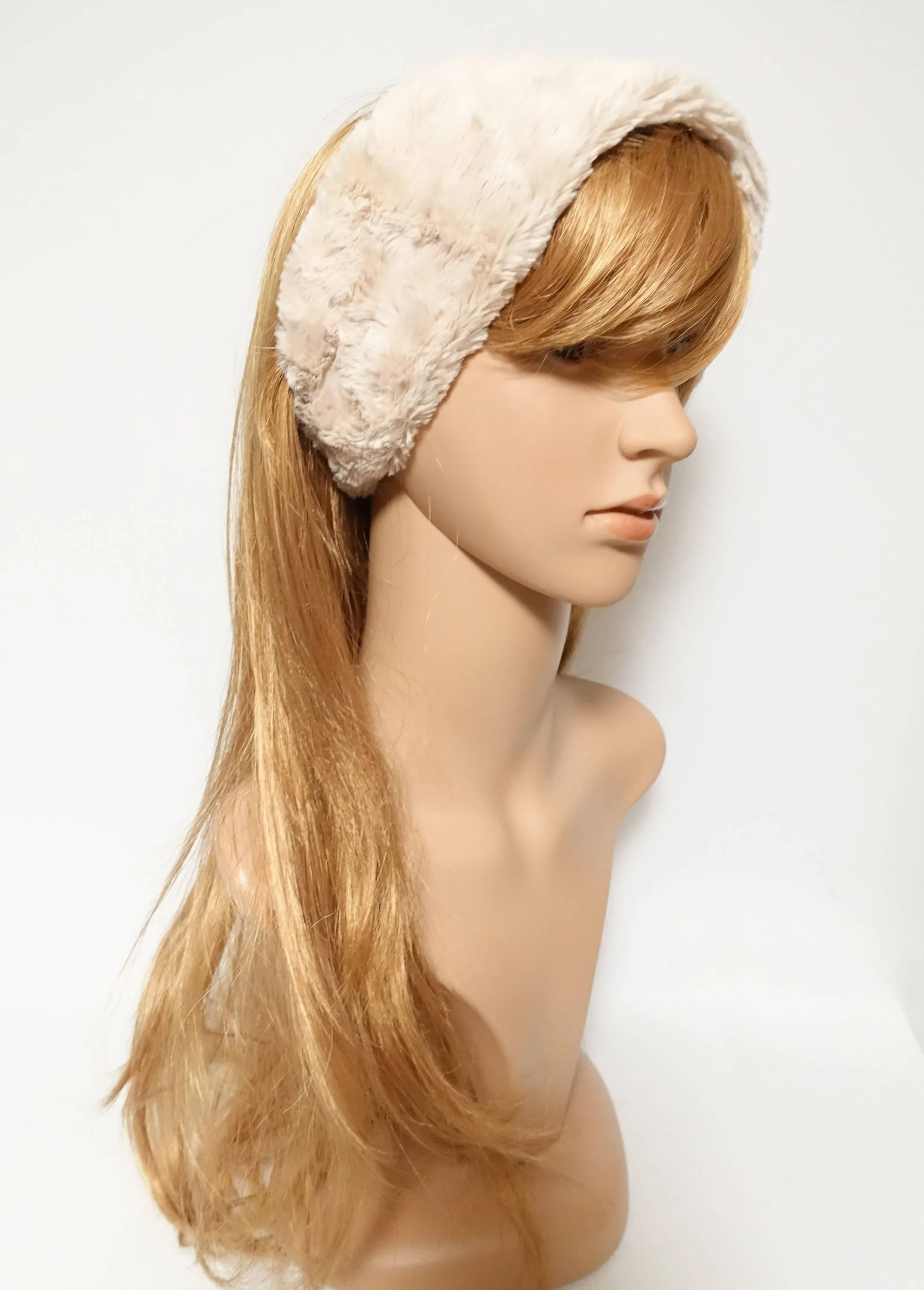 Fabric Fur fashion headband Winter Fashion Hair turban Elastic Headband for Women