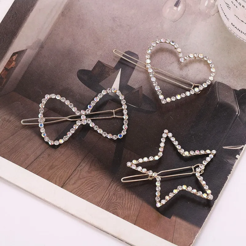 Faux Stone Sparkling Hair Clips