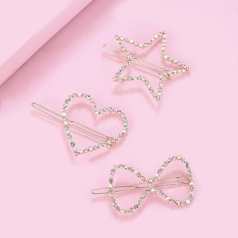 Faux Stone Sparkling Hair Clips