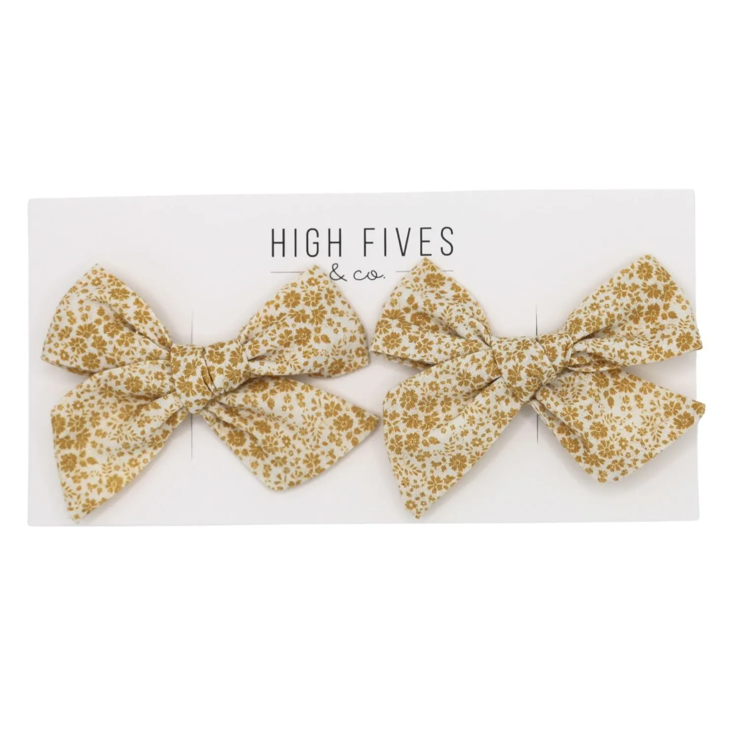 Floral Linen Bow Clips - Piggy Set