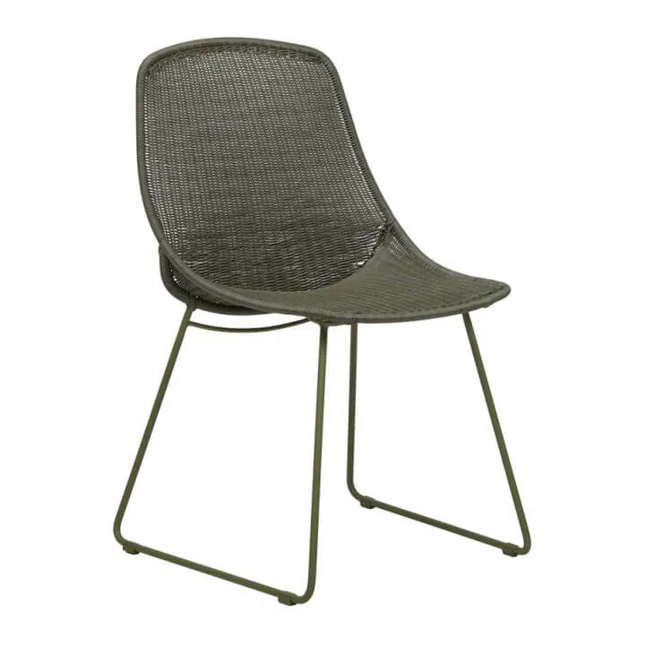 GLOBEWEST GRANADA SCOOP CLOSED WEAVE CHAIR  OUTDOOR