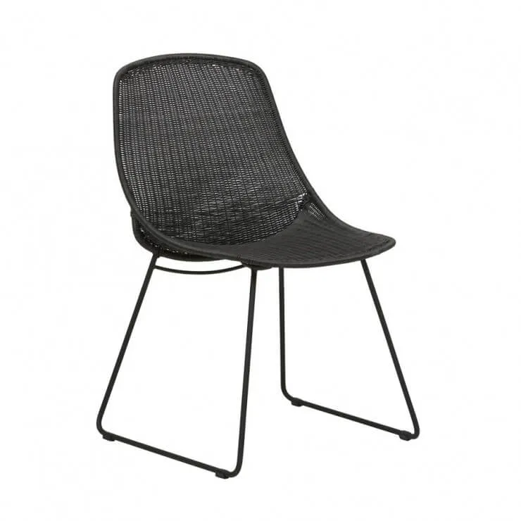 GLOBEWEST GRANADA SCOOP CLOSED WEAVE CHAIR  OUTDOOR