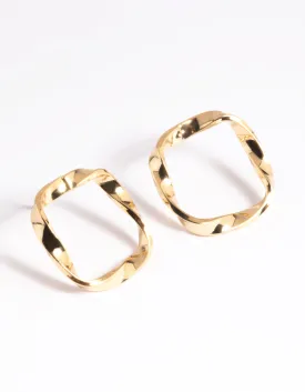 Gold Plated Flat Stud Earrings