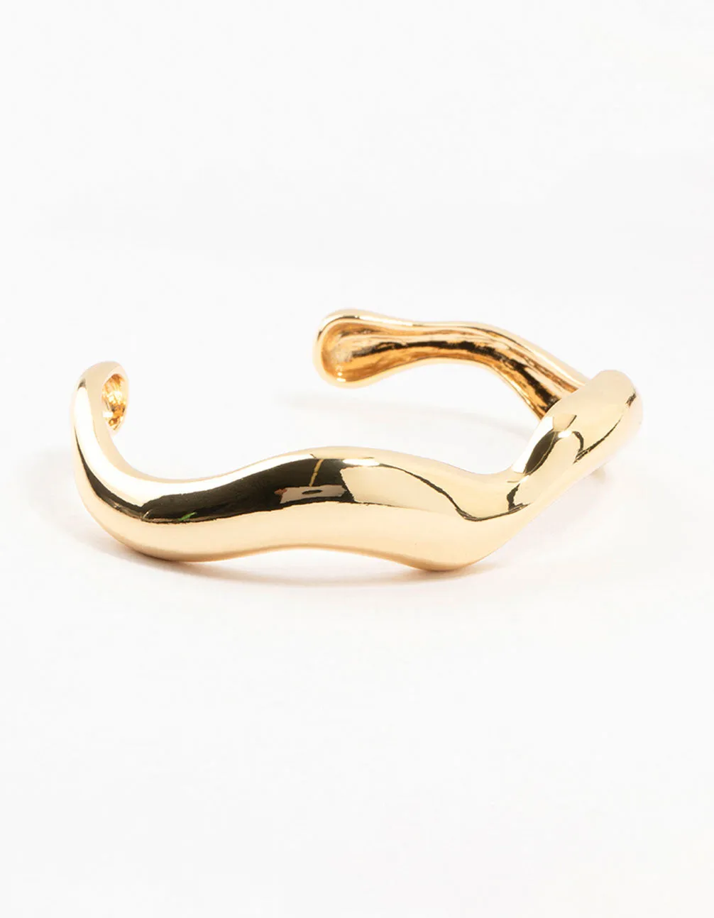 Gold Plated Organic Wave Wrist Cuff