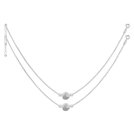 iJuels 925 Sterling Silver Italian Silver anklets/payal set For Girls/Women