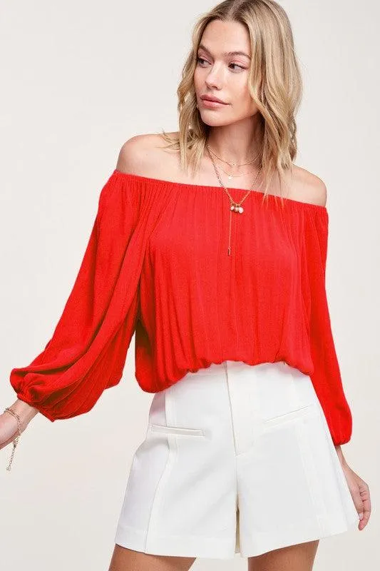 La Miel Jenna Off Shoulder Blouse