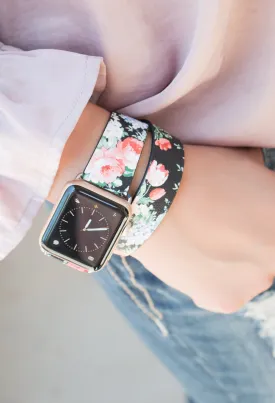 Leather Wrap Floral Apple Watch Band