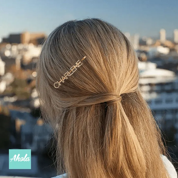 【Miranda】Personalized Zirconia Hair Bobby Pin Clips 自訂名字鋯石髮夾