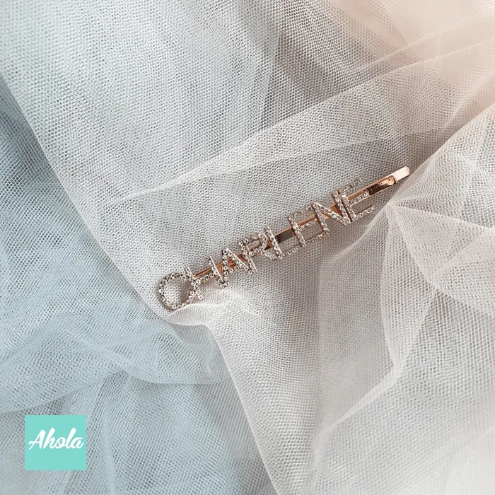 【Miranda】Personalized Zirconia Hair Bobby Pin Clips 自訂名字鋯石髮夾