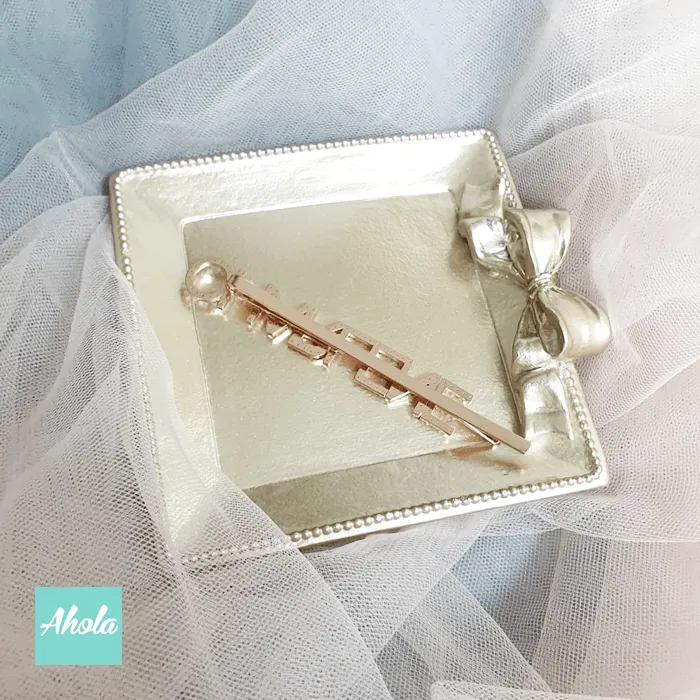 【Miranda】Personalized Zirconia Hair Bobby Pin Clips 自訂名字鋯石髮夾