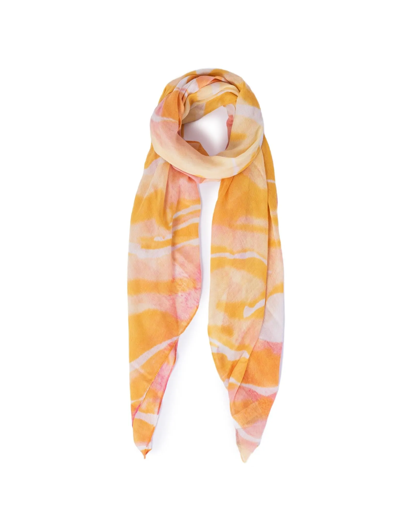 Pieces Yellow Abstract Scarf