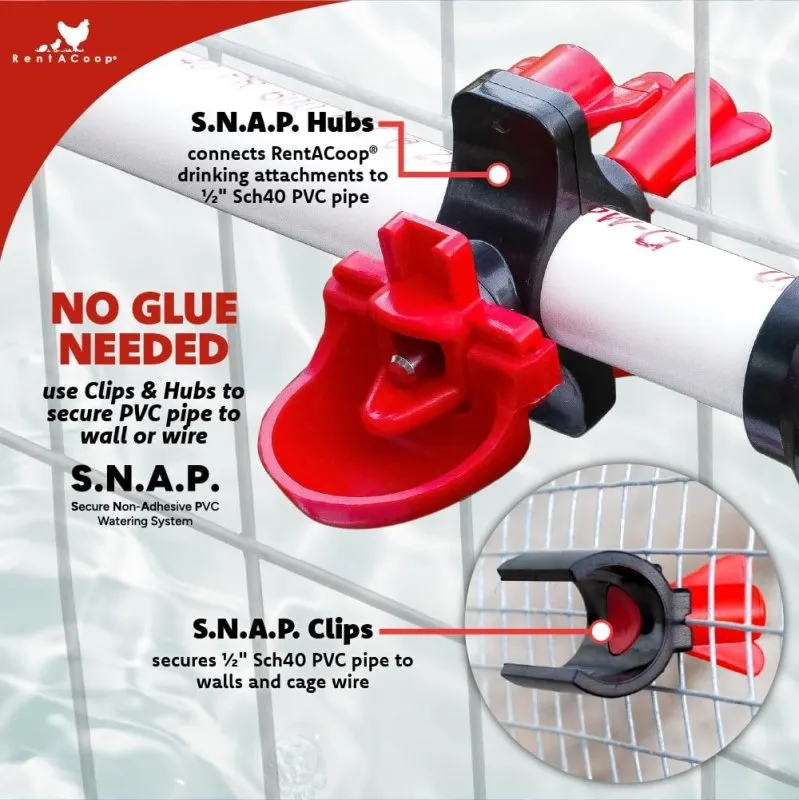 RentACoop Shut-Off Valve Kit Compatible with S.N.A.P PVC Watering System for Chickens, Poultry, and Other Animals