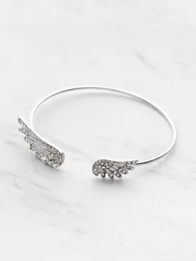 Rhinestone Embellished Wing Design Cuff Bracelet