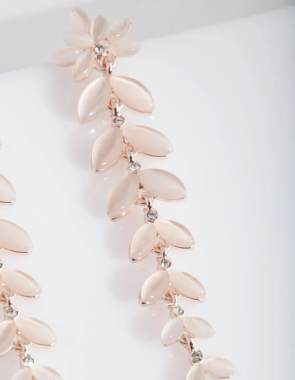 Rose Gold Cats Eye Petal Earrings