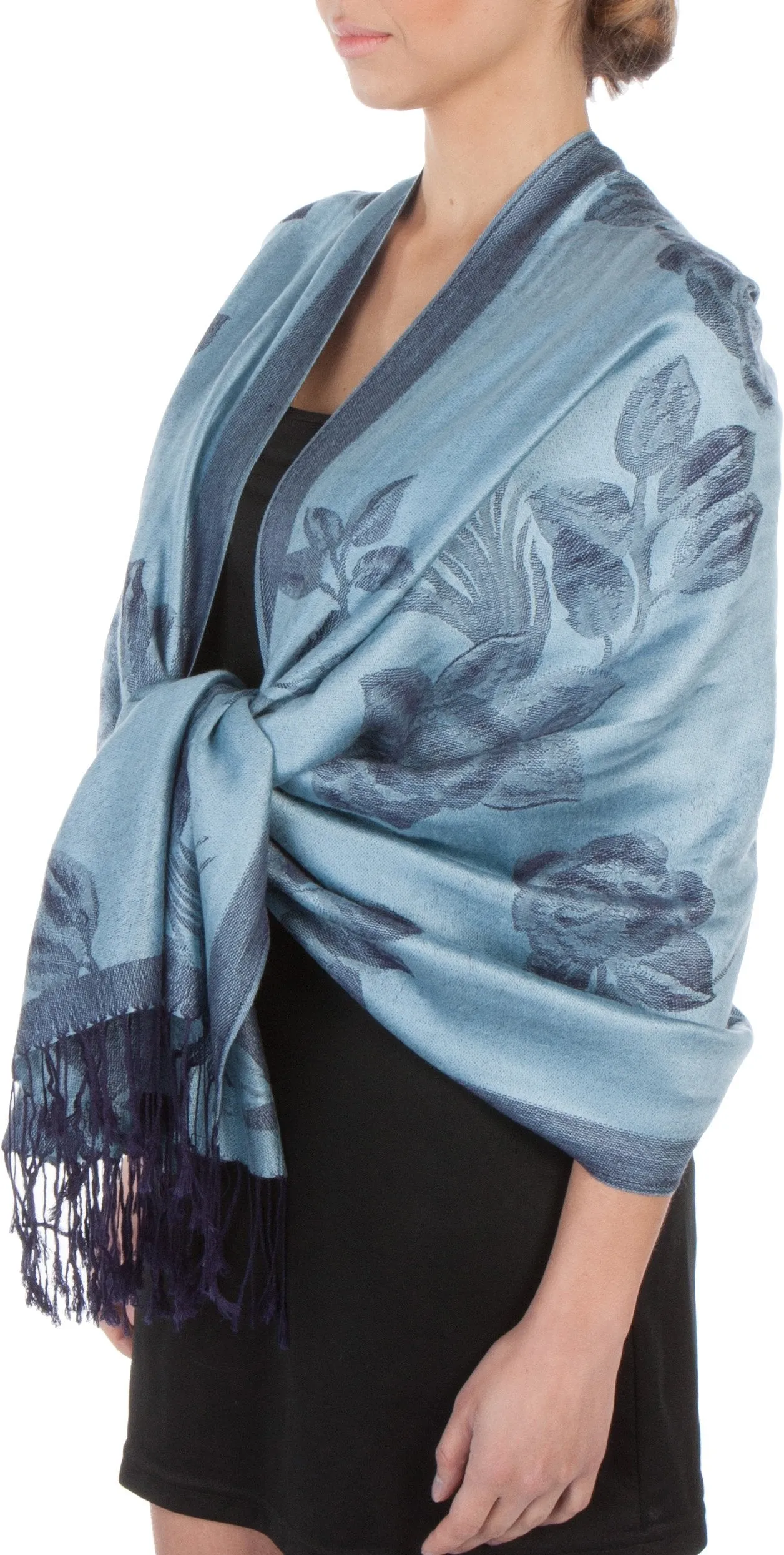 Sakkas Two Tone Rose Pashmina Scarf / Stole / Wrap