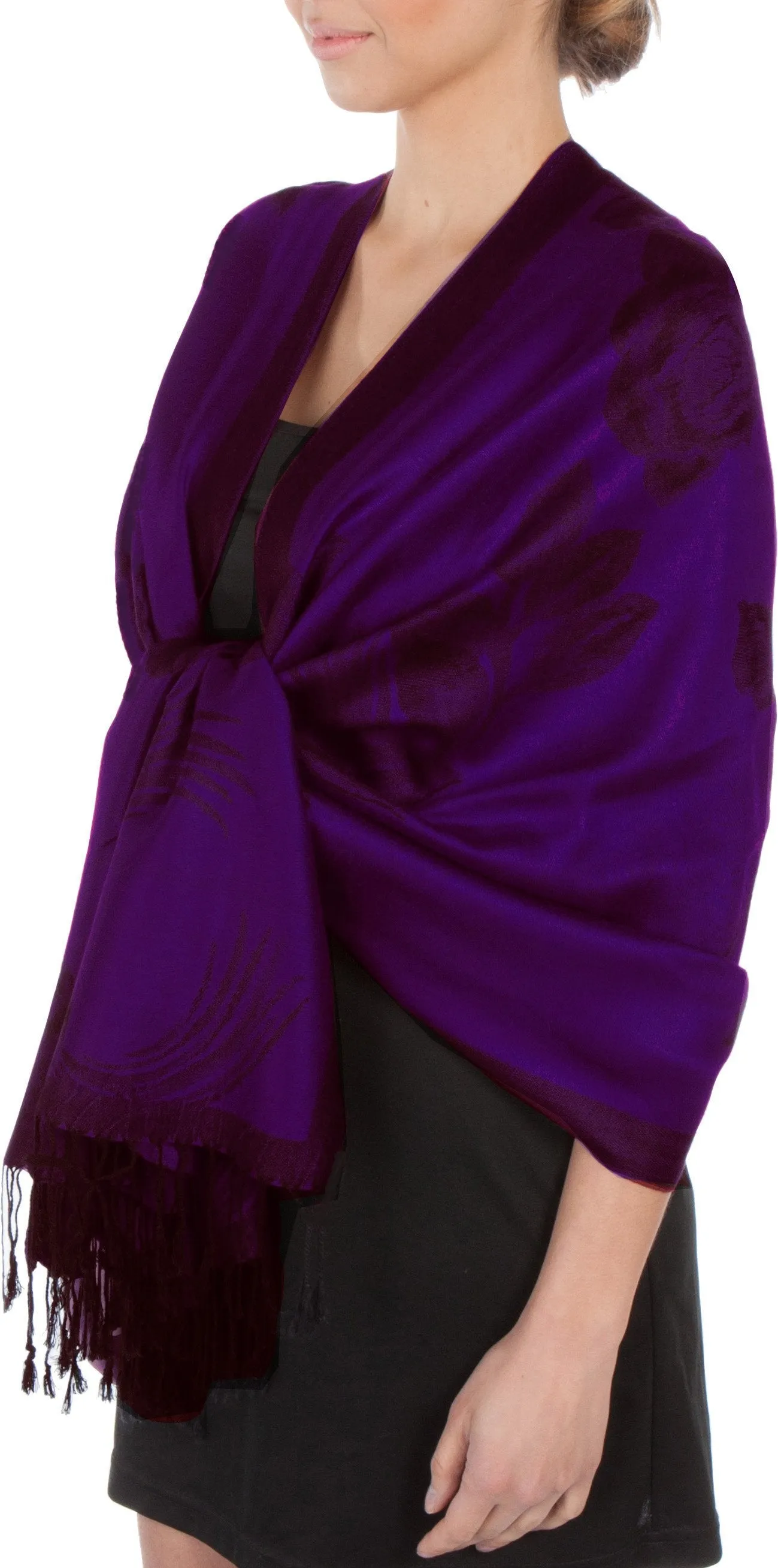 Sakkas Two Tone Rose Pashmina Scarf / Stole / Wrap