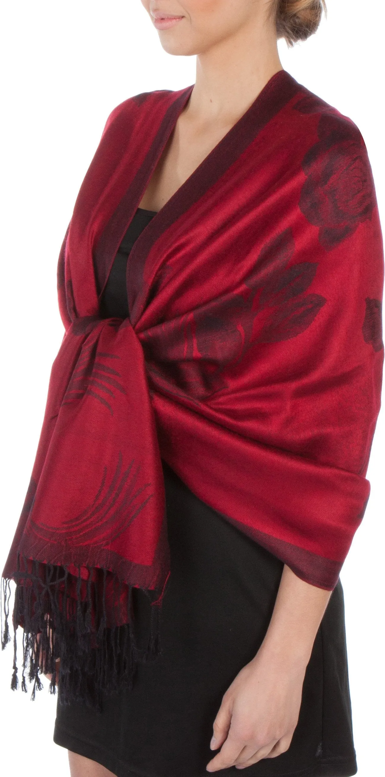 Sakkas Two Tone Rose Pashmina Scarf / Stole / Wrap