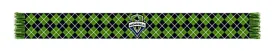 Seattle Sounders Ruffneck Green Black Argyle Knit Acrylic Scarf 7" x 60"