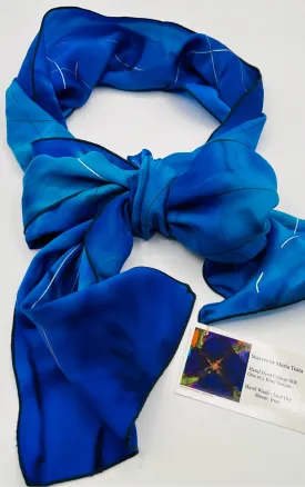 Shades of Blue Silk Scarf