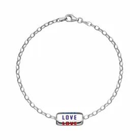 Silver Love is All Around Charm Bracelet (Rainbow)