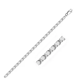 Size: 10'' - 2.9mm 14k White Gold Heart Anklet