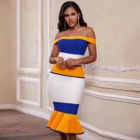 Slash Off Shoulder Bandage Dress