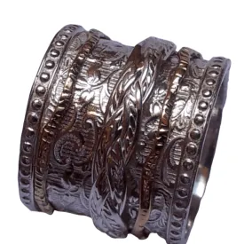 Spinner Ring for Woman Israeli spinner rings- Unisex - Silver Gold - All Sizes