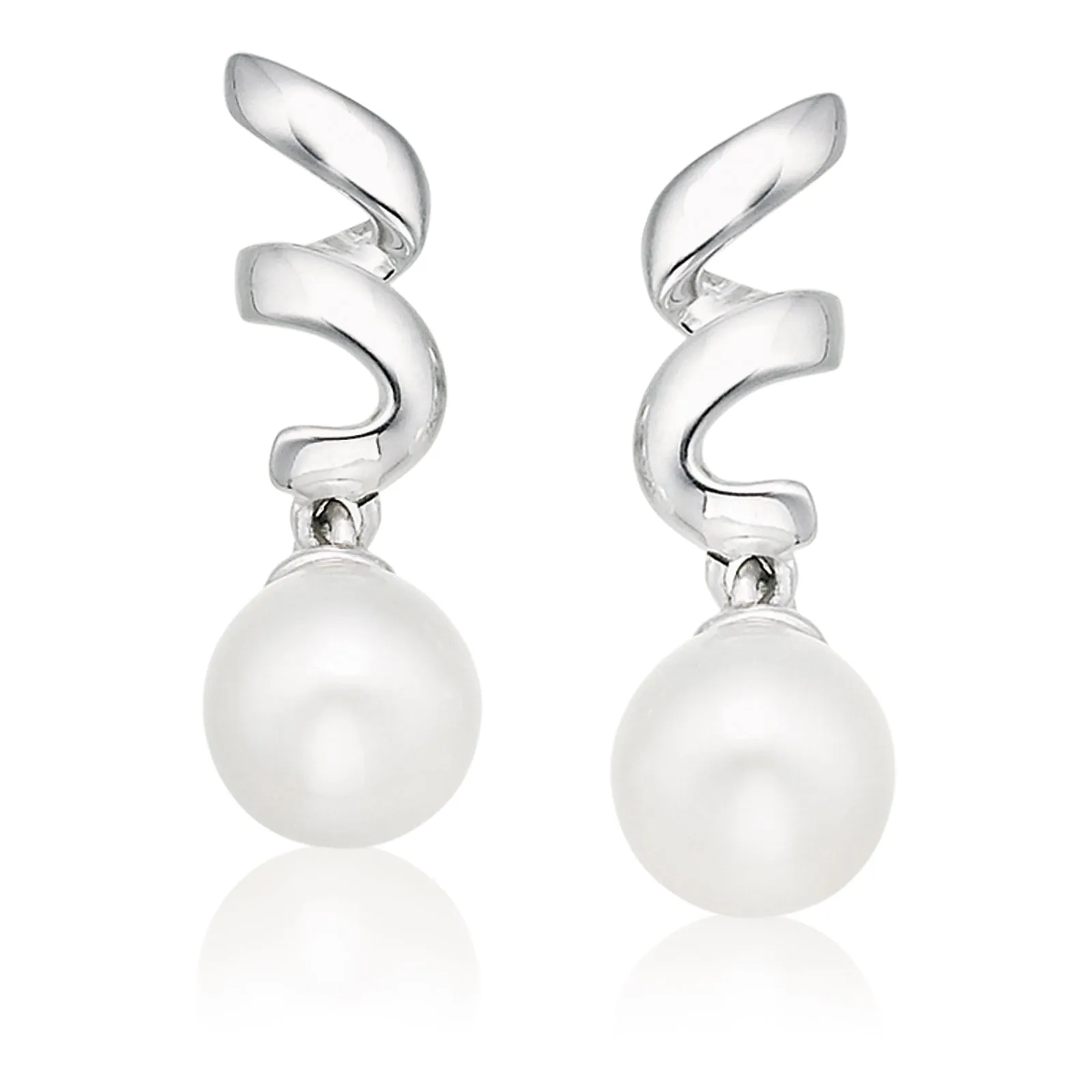 Sterling Silver 5mm Fresh Water Pearl Drop Earrings