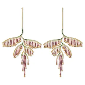 Swarovski Tropical Leaf Pierced Multicolour Earrings  5512463