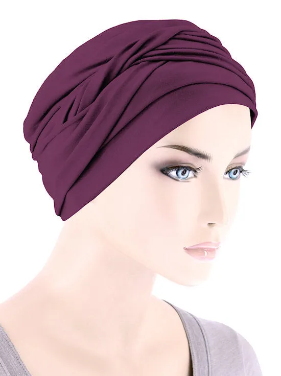 Twisty Turban Buttery Soft Plum